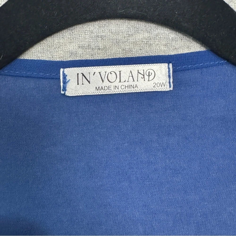 Blue Kimono with White‎ Pom Pom Trim
